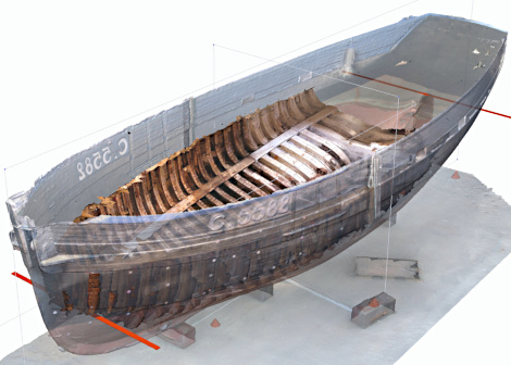 modèle 3D bateau par la photogrammétrie