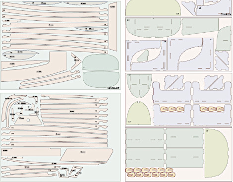 fichier de découpe numérique, plan de voilier